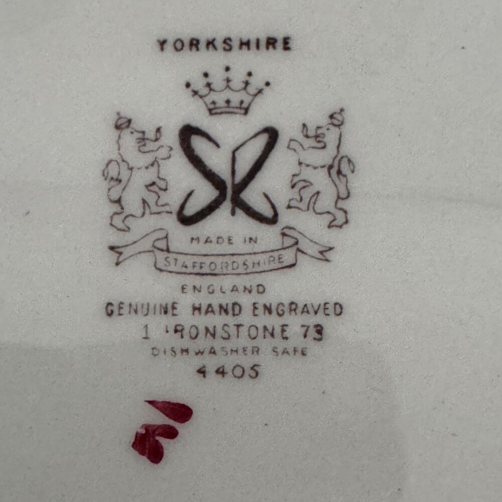 3 Yorkshire Staffordshire England Hand-Engraved Ironstone Bowls Oval Round 4405 - Picture 7 of 11